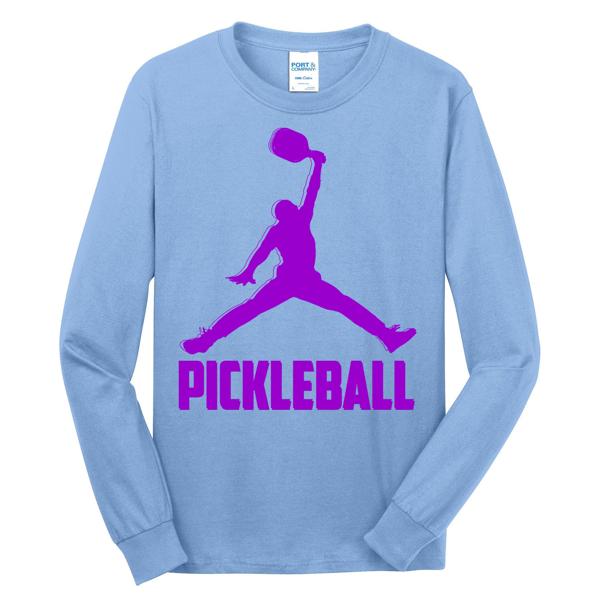 Purple Pickleball Sports Logo Long Sleeve Shirt | TeeShirtPalace